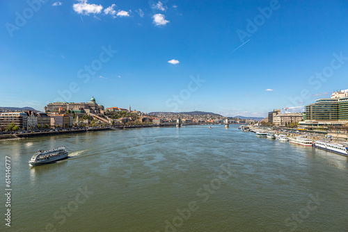 View at Budapest and river danube in spring outdoors