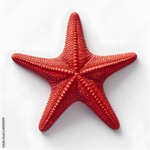 red starfish, full body, isolated on white background side view - Flat lays