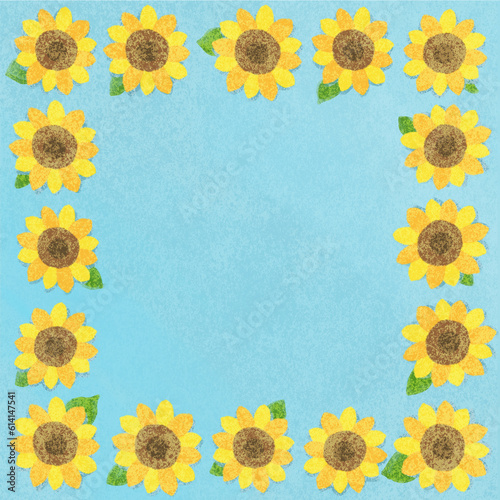 素朴なひまわり-Fresh sunflowers　フレーム花かざり　額