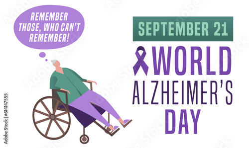World alzheimers day. September 21. Editable vector illustration