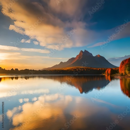 mountain reflected in the water