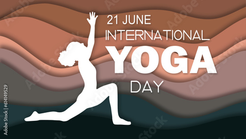 International Yoga Day 21st June silhoutte design