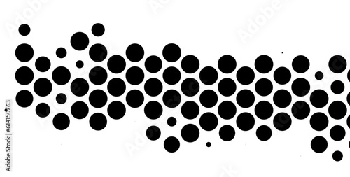 Abstract halfton background. A wave of black dots on a white background. The pattern is chaotic