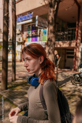 Wallpaper Mural Tired ginger girl looking at something Torontodigital.ca