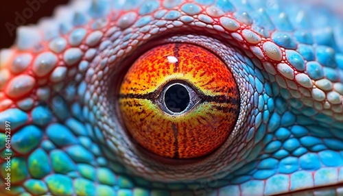 Generative AI, Generativ, KI, Chamäleon Auge, Augen Tiere 