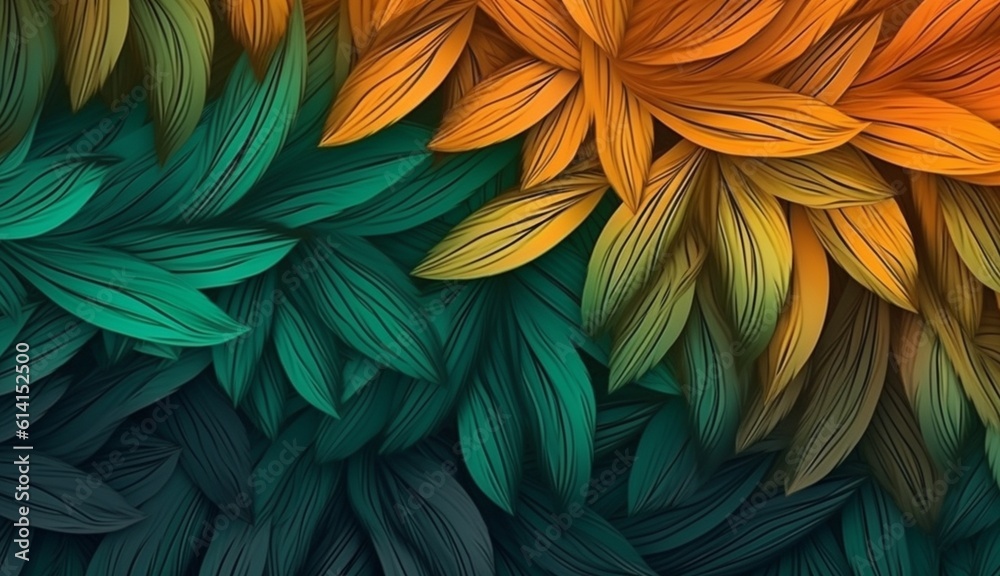 abstract leaf texture, nature background, Abstract colorful Leaf texture background banner panorama