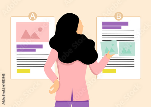 Business person compare and analysis split testing AB Testing Adverts
