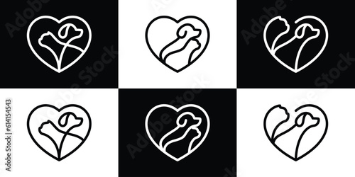 logo design love pet icon minimalist vector inspiration