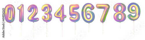Rainbow Number Balloons 0 to 9. latex balloons. Helium balloons. for unique decoration with several concept idea in any occasion
