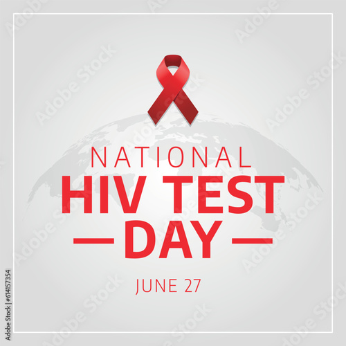 national hiv testing day design template for celebration. hiv testing day. red ribbon for hiv design. ribbon vector design.
