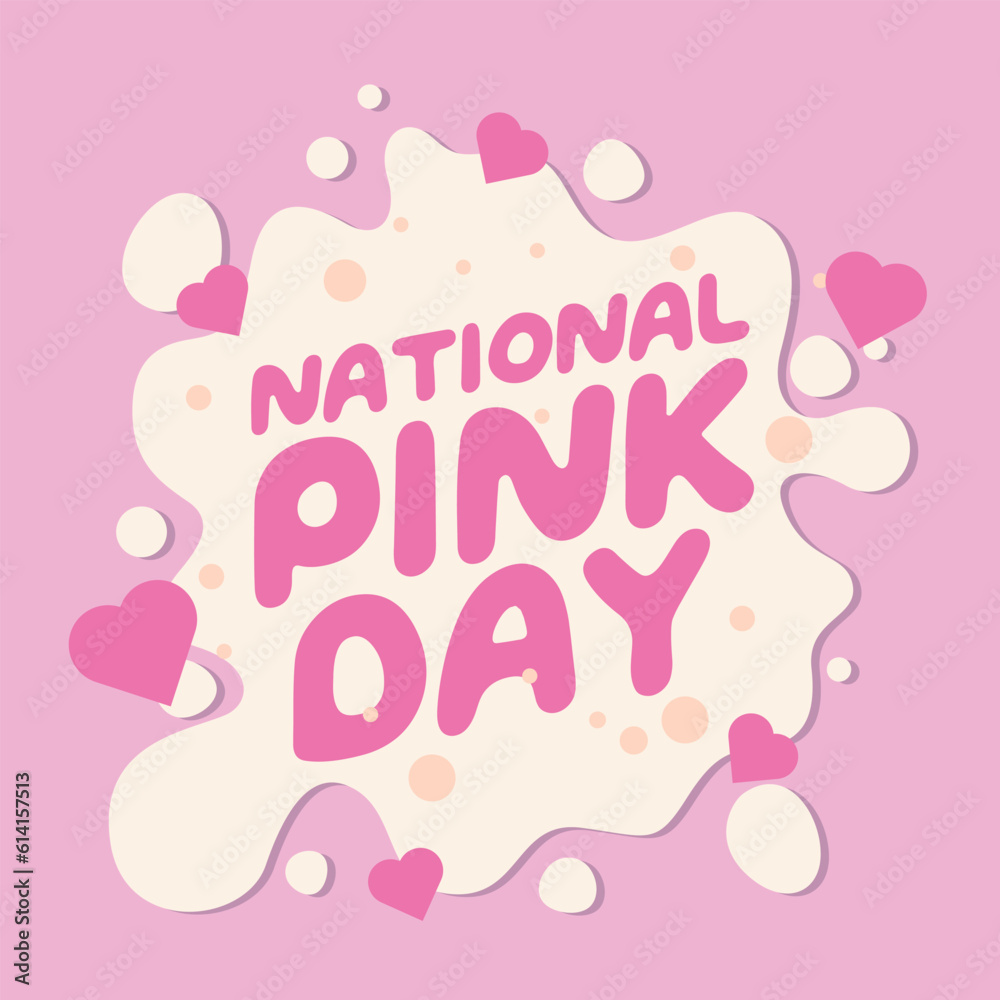 national pink day design template for celebration. national pink day vector illustration. flat hand design. flat heart vector design.