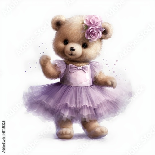 Embrace the magic of a cute and colorful ballerina teddy bear