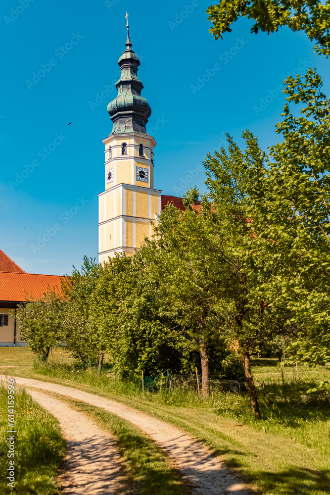 Pilgrimage church on a sunny summer day at Sammarei, Ortenburg, Passau, Bavaria, Germany