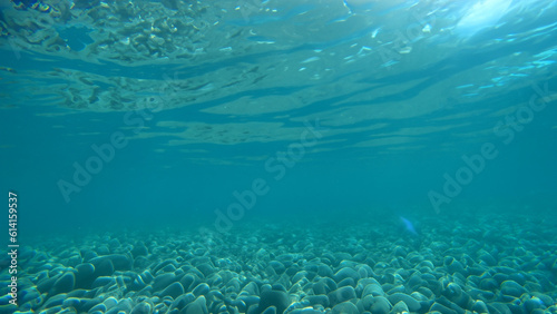 underwater ocean sea deep blue coral background © stocker