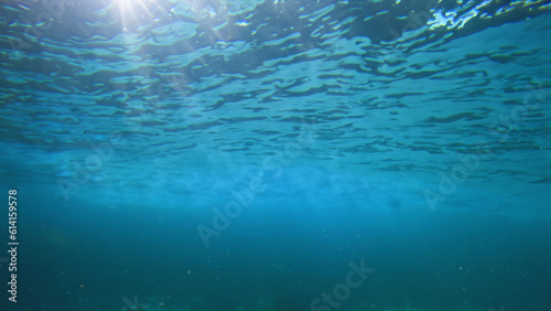 underwater ocean sea deep blue coral background © stocker