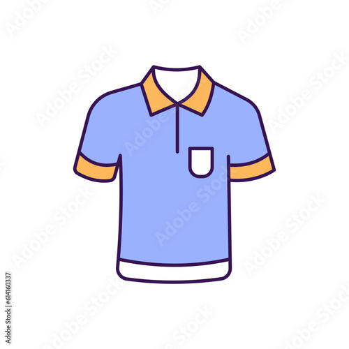 Causal shirt Outline with Colors Fill Vector Icon that can easily edit or modify

