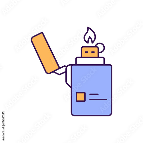 Fire lighter Outline with Colors Fill Vector Icon that can easily edit or modify

