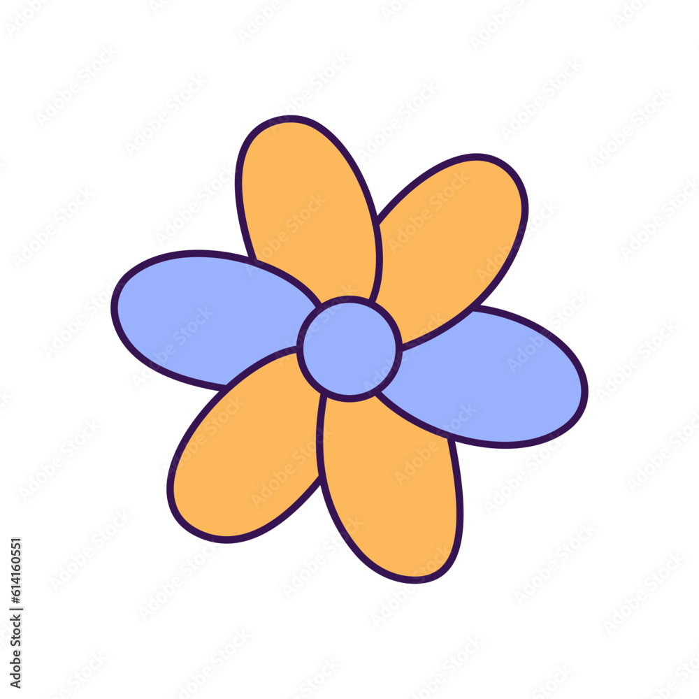 Daisy flower Outline with Colors Fill Vector Icon that can easily edit or modify

