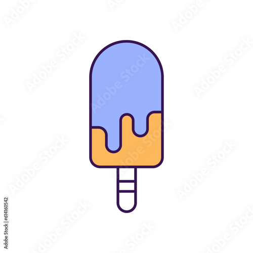  Ice cream Outline with Colors Fill Vector Icon that can easily edit or modify