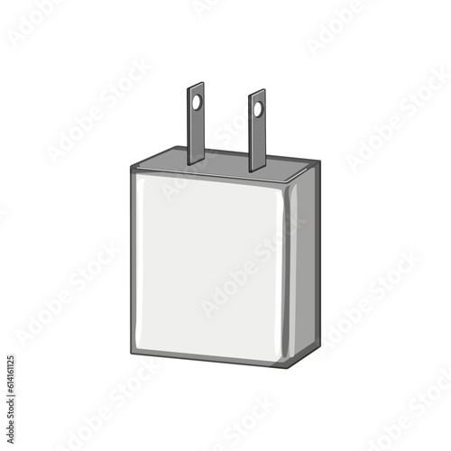 electricity power adapter cartoon. energy electrical, technology charger electricity power adapter sign. isolated symbol vector illustration