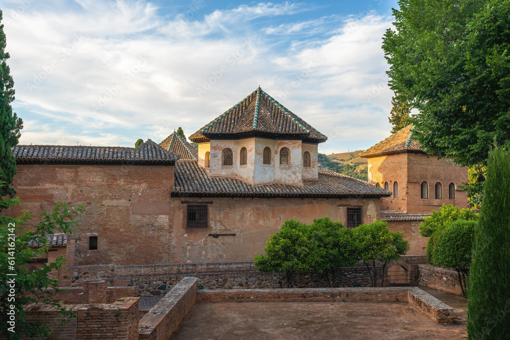 Tower of Hall of the Abencerrajes at Nasrid Palaces of Alhambra - Granada, Andalusia, Spain Tower of Hall of the Abencerrajes at Nasrid Palaces of Alhambra - Granada, Andalusia, Spain