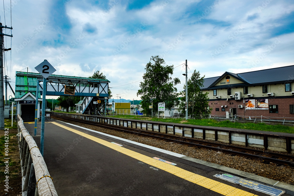 Obraz premium 北海道美瑛駅のホーム