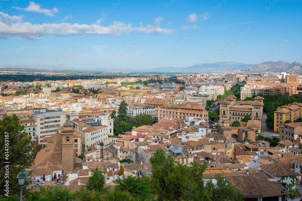 Aerial view of Granada Downtown - Granada, Andalusia, Spain