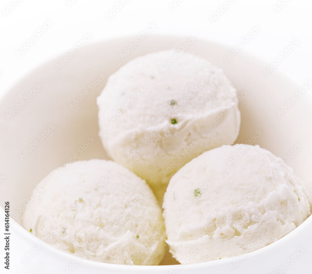 Pistachio ice cream on a bowl Pistachio ice cream on a bowl