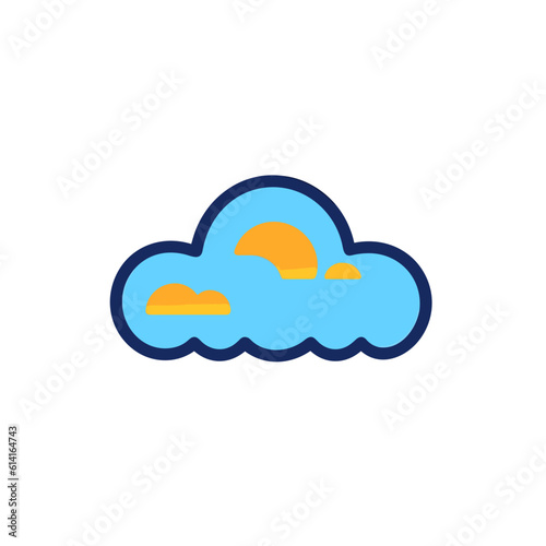Minimalistic Cloud Illustration on White Background.