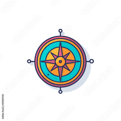 Minimalistic Compass on White Background. Illustration.