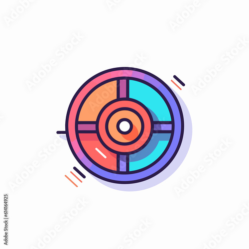 Film Roll on White Background. Minimalistic 2D Lineal Vector.