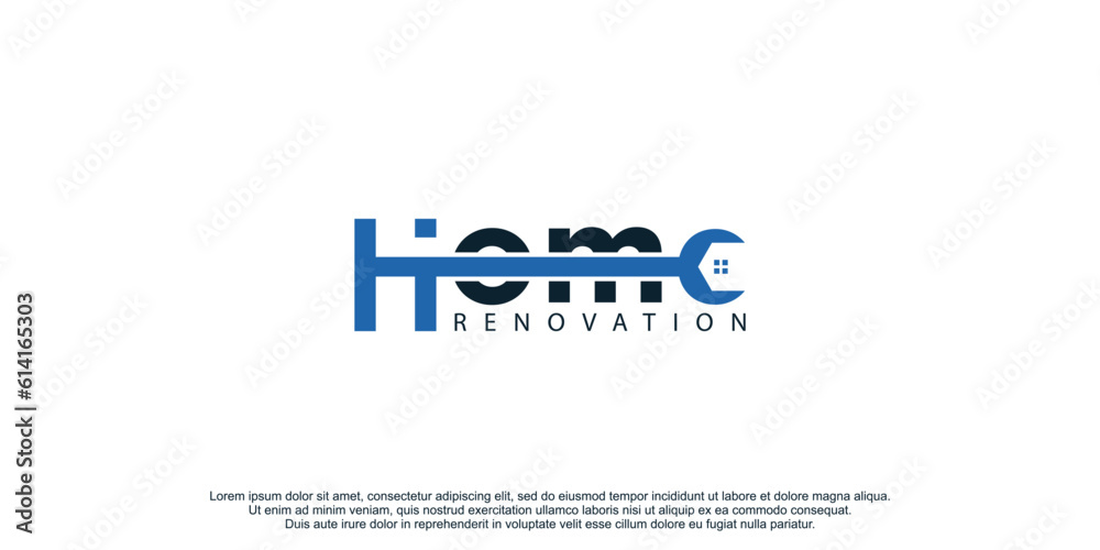 Home logo vector with creative concept for renovation building company premium vector Home logo vector with creative concept for renovation building company premium vector
