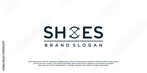 Shoes logo design with creative style idea vector illustration