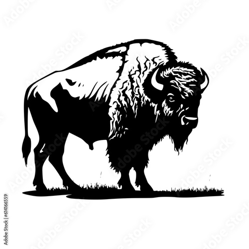 buffalo, nature, bison, animal, wild, mammal, wildlife, bull, american, cattle, horns, isolated, graphic, large, illustration, farm, white, america, fur, male, brown, horn, landscape, drawing, art, de