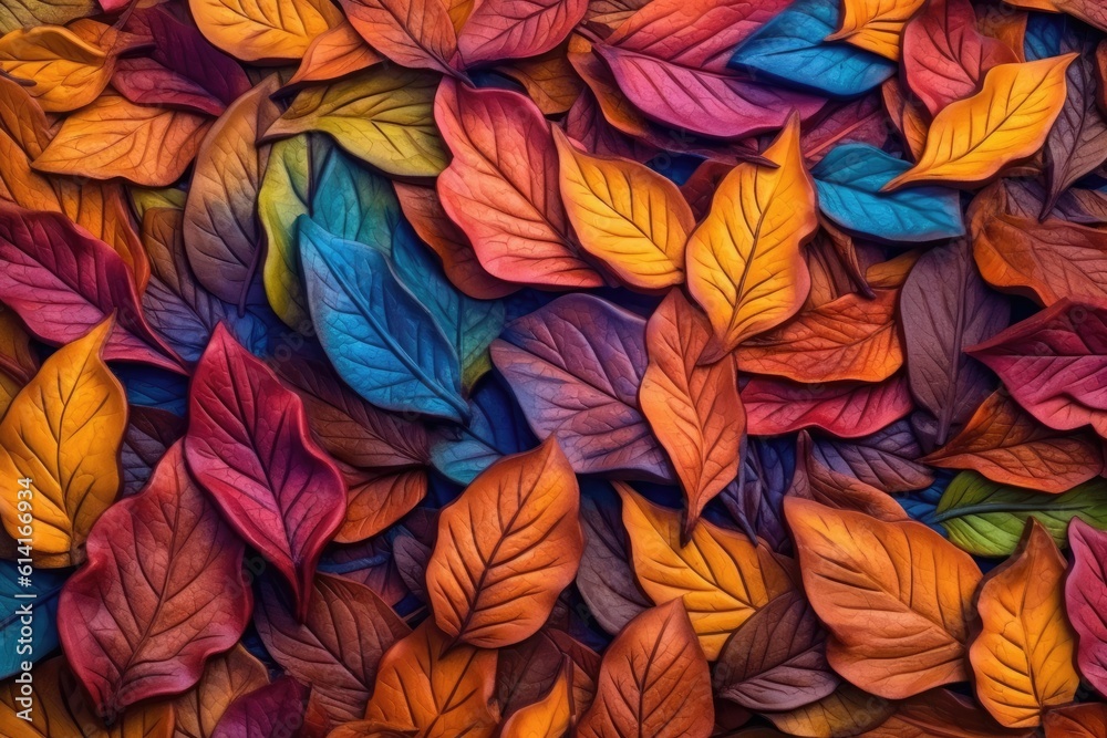 Pastel leaves abstract background. Generative AI