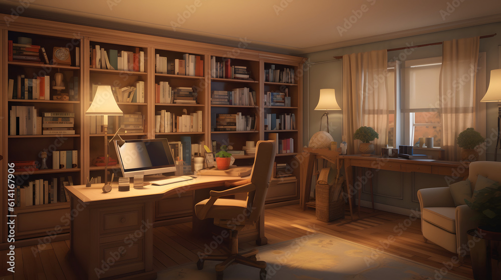 Fototapeta premium Private Workspace, AI generated