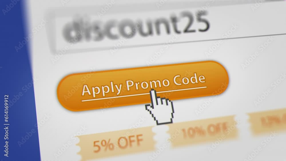Animated Mouse Cursor Clicking 'Apply promo code' Button to Apply Discount Code for Web Shopping
Animated Mouse Cursor Clicking 'Apply promo code' Button to Apply Discount Code for Web Shopping
