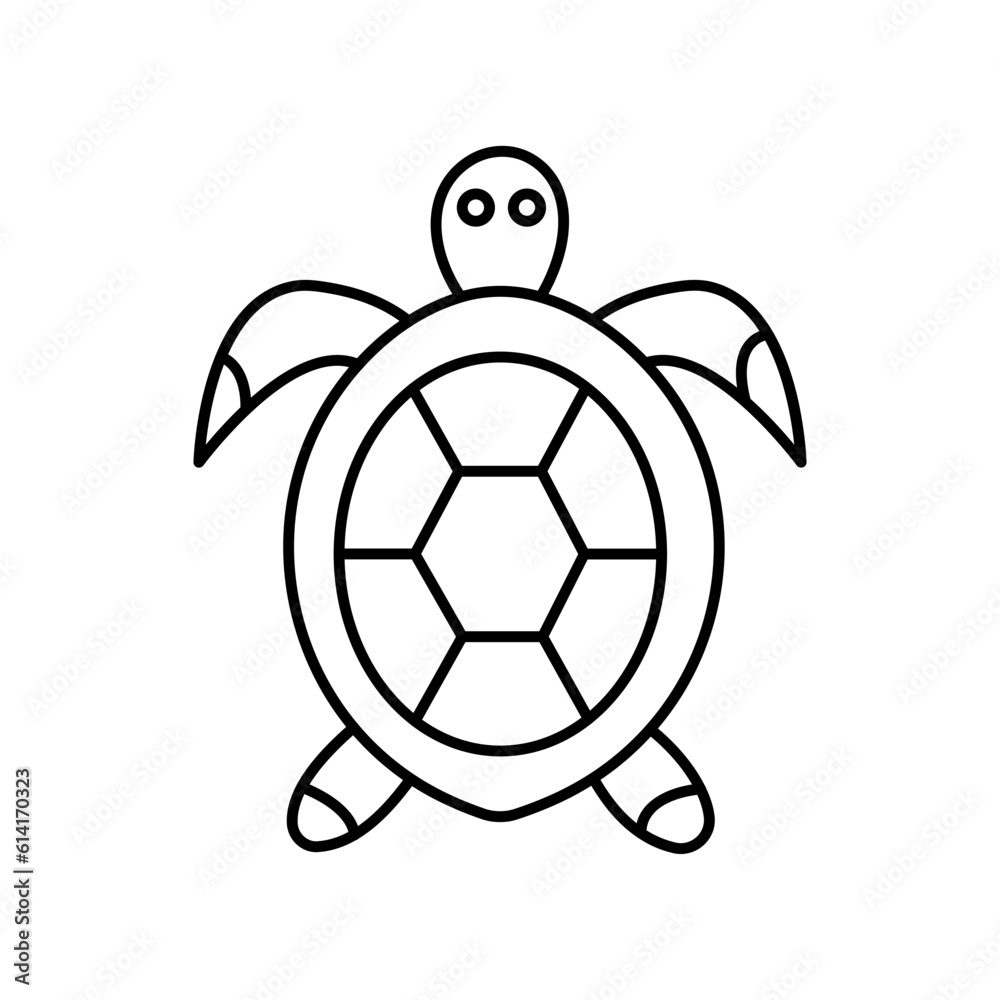 Obraz premium Tortoise Outline Vector Icon that can easily edit or modify