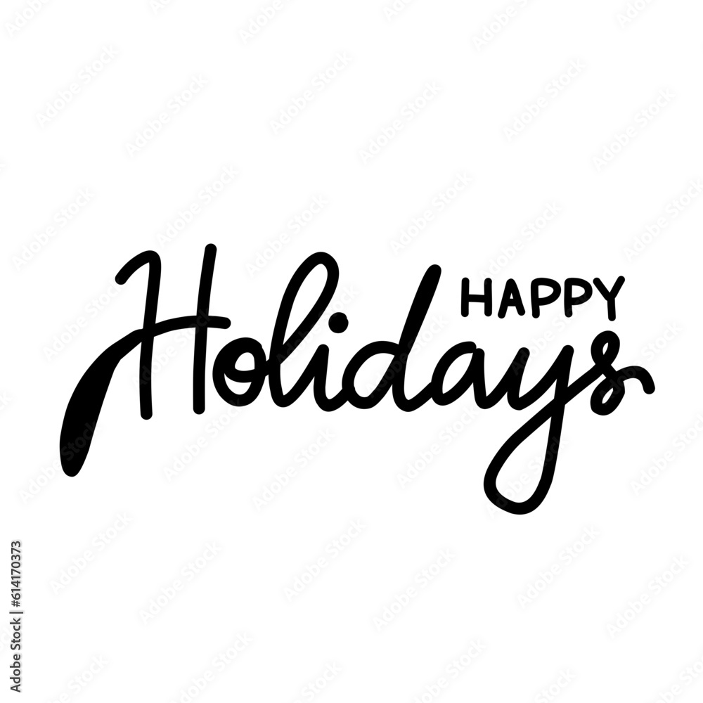 Happy Holidays Calligraphy Vector Text