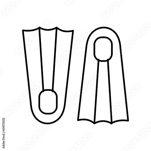 Swimming fins Outline Vector Icon that can easily edit or modify


