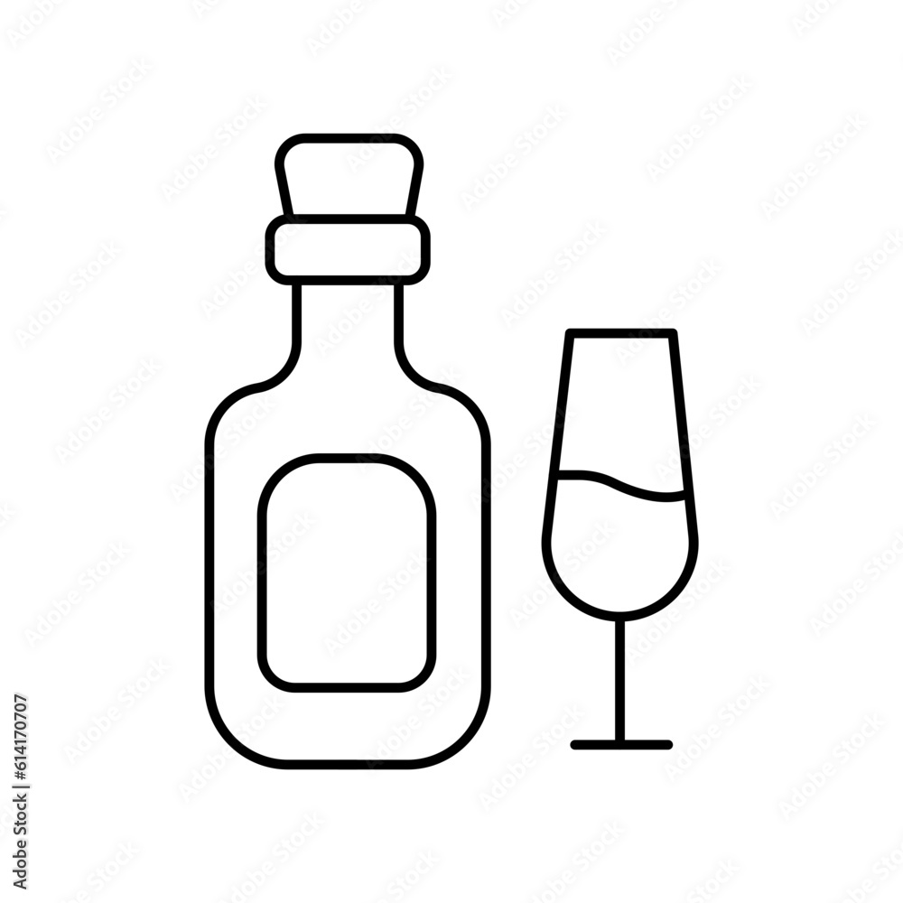 Alcoholic beverage Outline Vector Icon that can easily edit or modify

