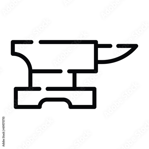 Anvil a heavy iron block with a flat top and concave sides
