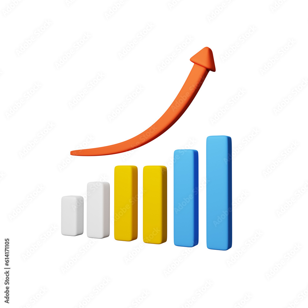 Growth Graph 3d illustration Growth Graph 3d illustration