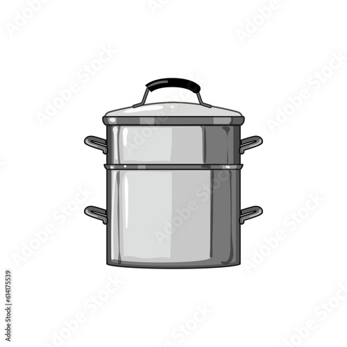 cook double boiler pan cartoon. making chocolate, home healthy cook double boiler pan sign. isolated symbol vector illustration