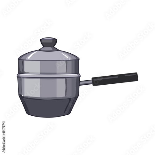 making double boiler pan cartoon. chocolate home, healthy steel making double boiler pan sign. isolated symbol vector illustration