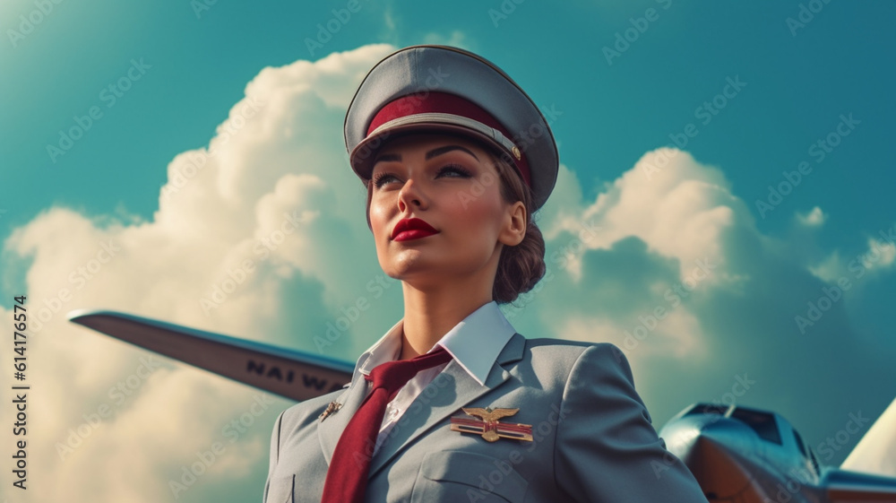 Woman pilot. Created with generative Ai technology. Woman pilot. Created with generative Ai technology.