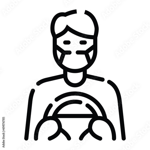 John Wear Mask during car driving