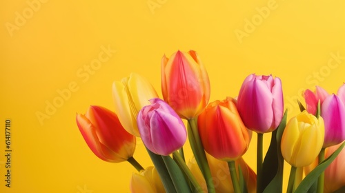 Fototapeta Naklejka Na Ścianę i Meble -  bouquet of yellow tulips HD 8K wallpaper Stock Photographic Image