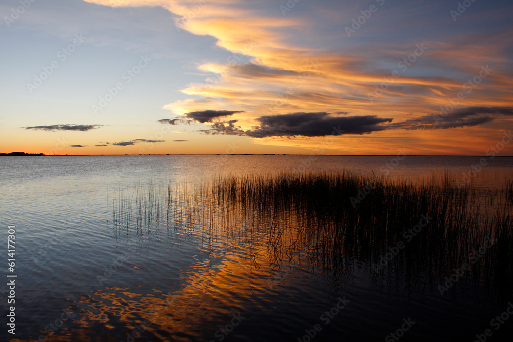 Sunset at the Ibera lagoon, Corrientes province, Argentina