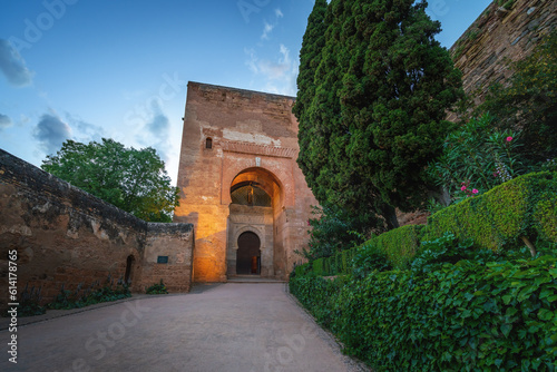 Gate of Justice (Puerta de la Justicia) at Alhambra at sunset - Granada, Andalusia, Spain